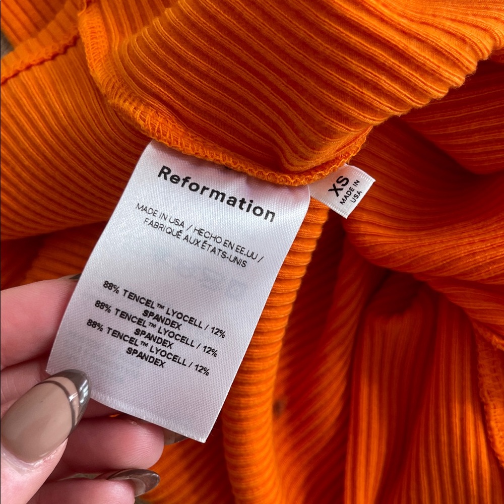 Reformation Cassi Knit Dress Orange - Picture 5 of 5